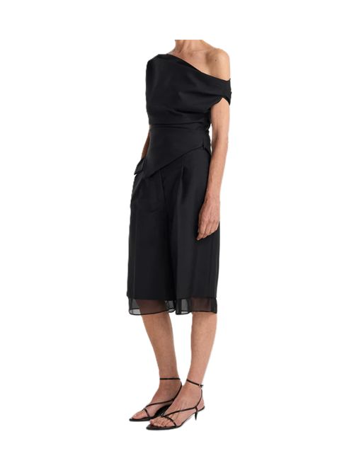 Top con spalle scoperte e revers | nero Róhe | 420-20-171001_308 BLACK